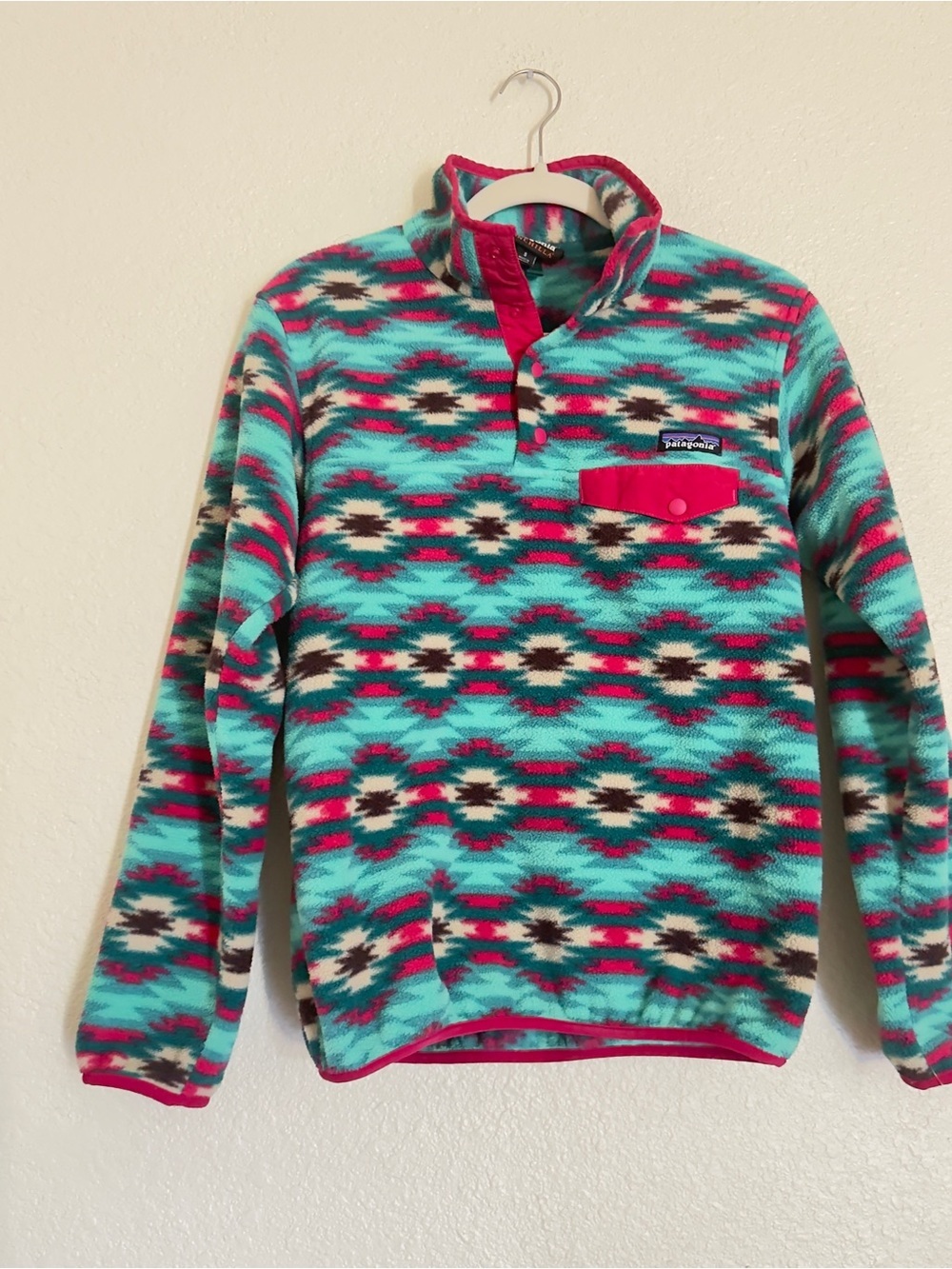 Patagonia Synchilla Snap-T Wild Desert Aztec Print Fleece Pullover - Picture 5 of 12